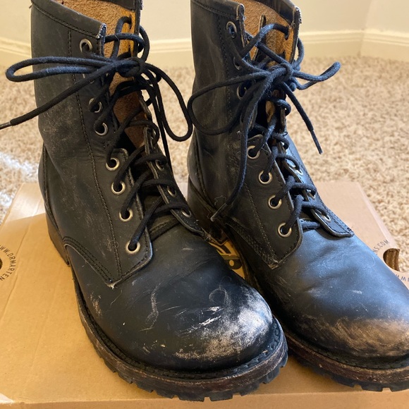 Ecote distressed lace up combat boots - Picture 3 of 4